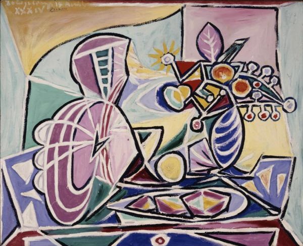 Picasso 1934 Mandolin and Vase of Flowers